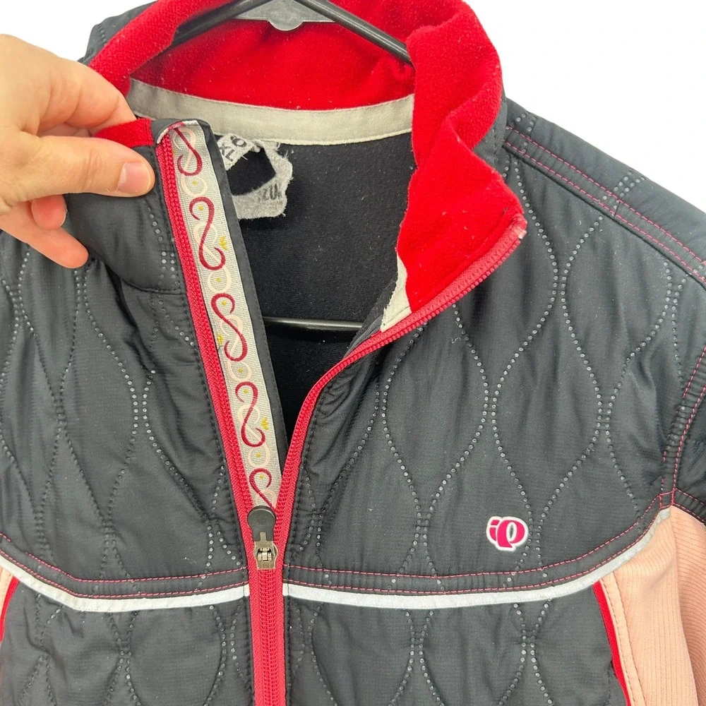 Pearl Izumi Quilted Cycling Jacket XL Black Pink Gorpcore Sporty Bike Wear